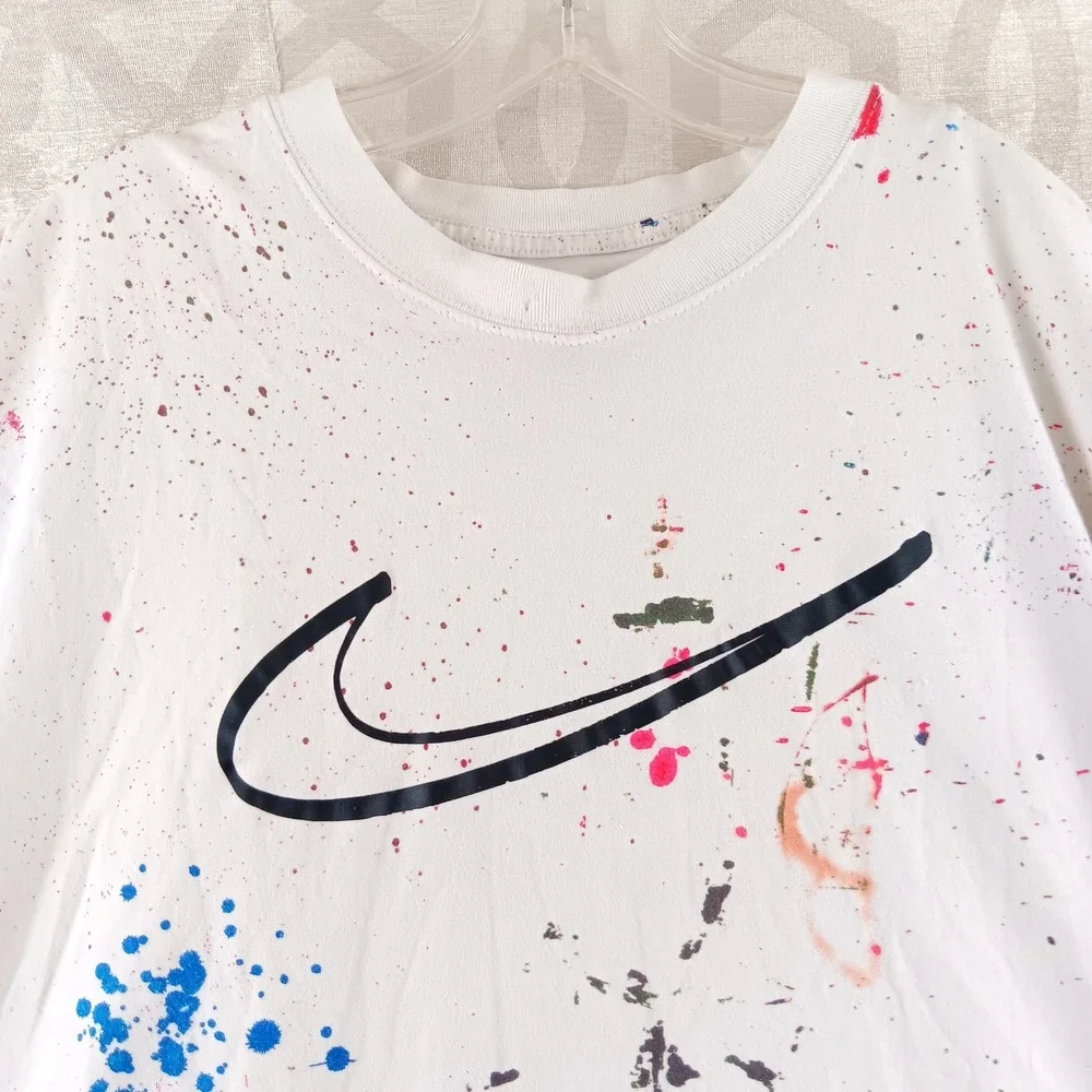 Nike x Futura Breaking Paint Splatter T Shirt Men's XL‎ White Graphic Tee